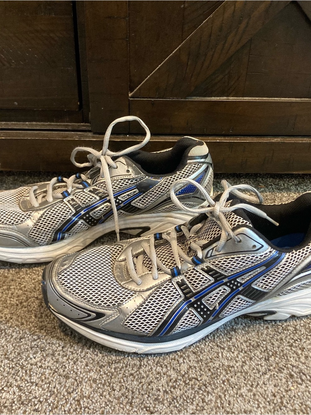 ASICS GEL Running Shoes Men’s Size 11 Silver Blue Mesh Sneakers - Picture 3 of 7